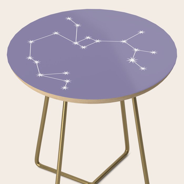 Sagittarius Zodiac Star Constellation Line Art Lavender Purple Side Table Gallery Image 2