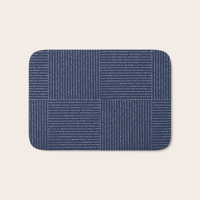 Lines III (Navy) Bath Mat Gallery Image 1
