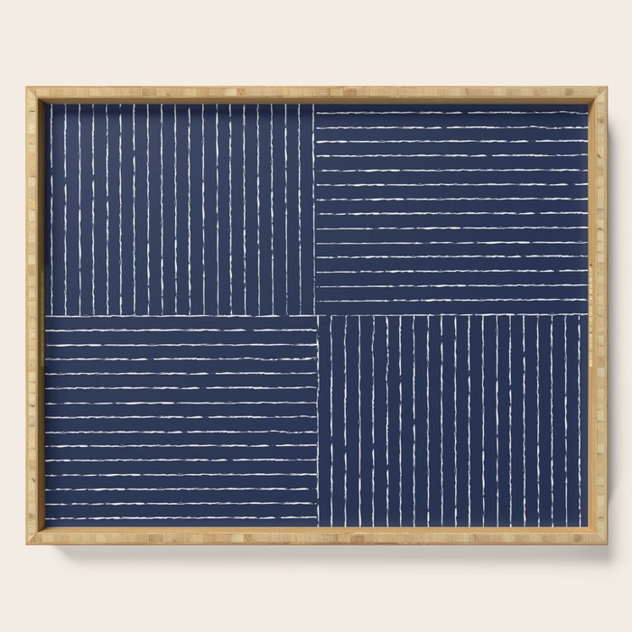 Lines III (Navy) Serving Tray Gallery Image 1
