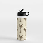 Etched Palm Trees on Vintage Linen Water Bottle Gallery Image 1