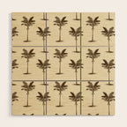 Etched Palm Trees on Vintage Linen Wood Wall Art Gallery Image 1