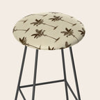 Etched Palm Trees on Vintage Linen Stool Gallery Image 2