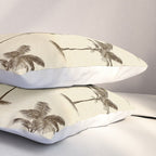 Etched Palm Trees on Vintage Linen Pillow Sham Gallery Image 3