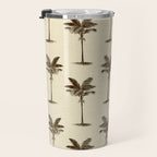 Etched Palm Trees on Vintage Linen Travel Mug Gallery Image 3