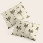 Etched Palm Trees on Vintage Linen Pillow Sham Gallery Image 3