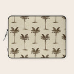 Etched Palm Trees on Vintage Linen Laptop Sleeve Gallery Image 1
