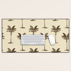 Etched Palm Trees on Vintage Linen Desk Mat Gallery Image 1