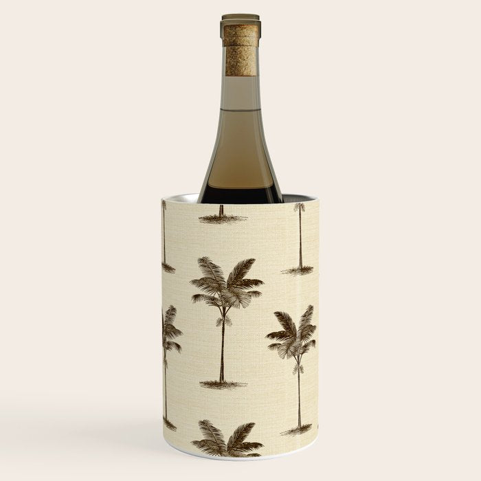Etched Palm Trees on Vintage Linen Wine Chiller Gallery Image 1
