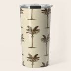 Etched Palm Trees on Vintage Linen Travel Mug Gallery Image 1