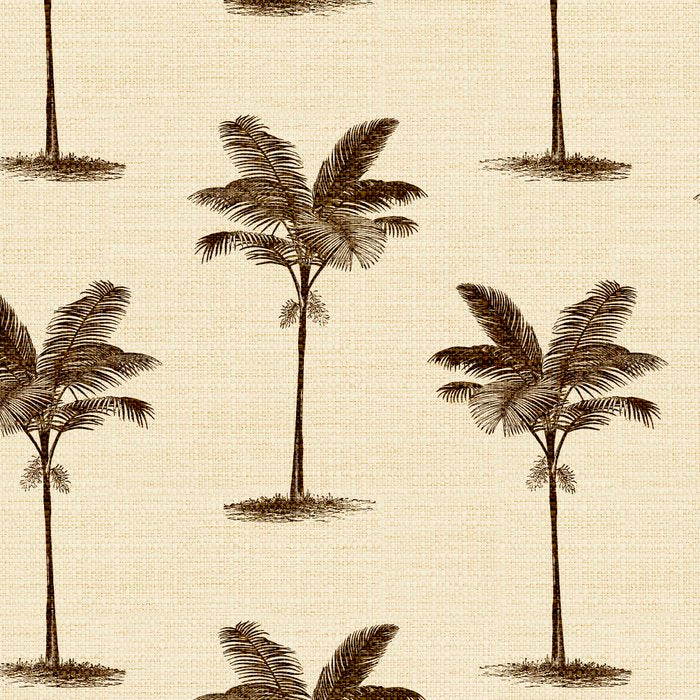 Etched Palm Trees on Vintage Linen Coffee Mug Gallery Image 2