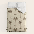 Etched Palm Trees on Vintage Linen Comforter Gallery Image 6