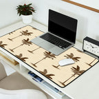 Etched Palm Trees on Vintage Linen Desk Mat Gallery Image 2
