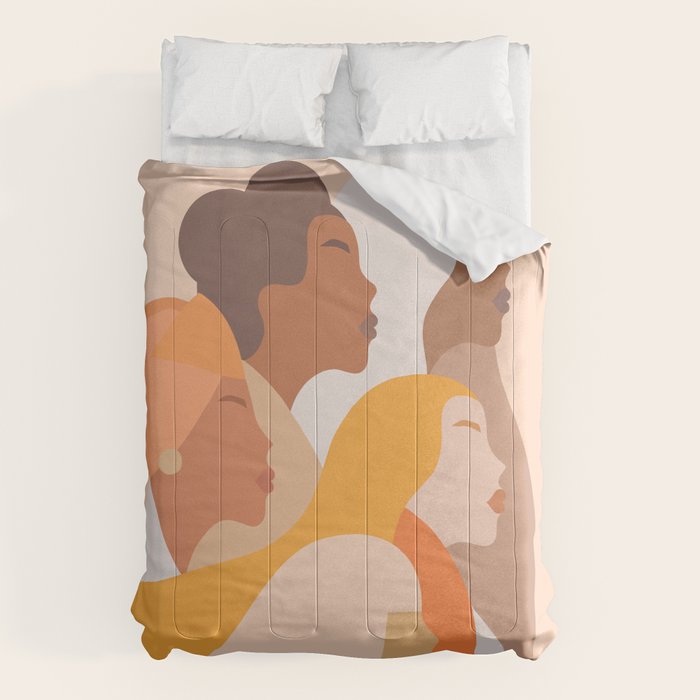 Girl Power - Strong womenâs Portrait 1. Neutral Comforter Gallery Image 1
