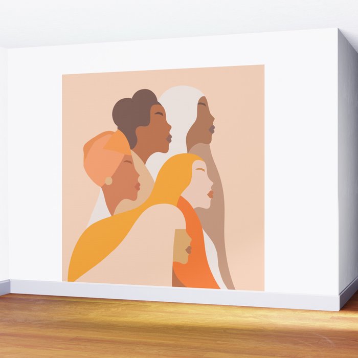 Girl Power - Strong womenâs Portrait 1. Neutral Wall Mural Gallery Image 2