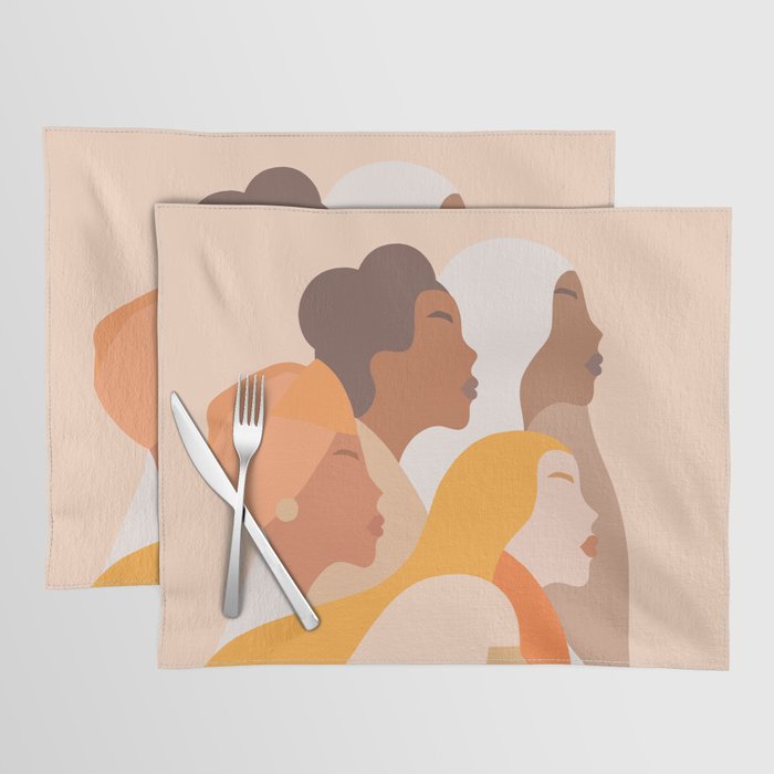 Girl Power - Strong womenâs Portrait 1. Neutral Placemat Gallery Image 1