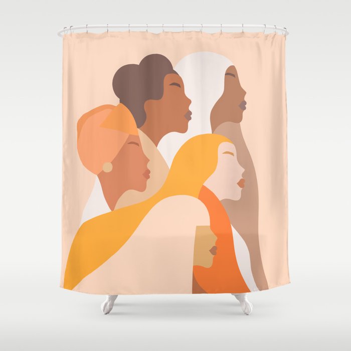 Girl Power - Strong womenâs Portrait 1. Neutral Shower Curtain Gallery Image 1