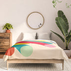 Retro Mid Century Beams | Bauhaus Geometric Pattern Comforter Gallery Image 3
