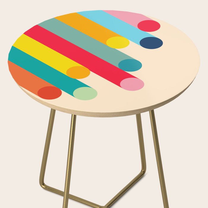Retro Mid Century Beams | Bauhaus Geometric Pattern Side Table Gallery Image 2