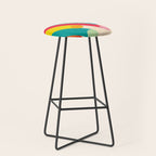 Retro Mid Century Beams | Bauhaus Geometric Pattern Stool Gallery Image 1