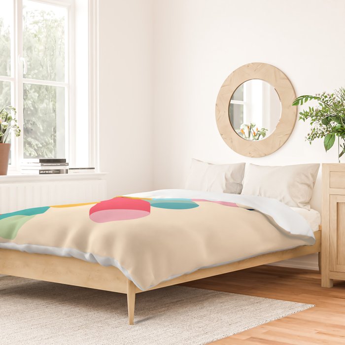 Retro Mid Century Beams | Bauhaus Geometric Pattern Duvet Cover Gallery Image 2