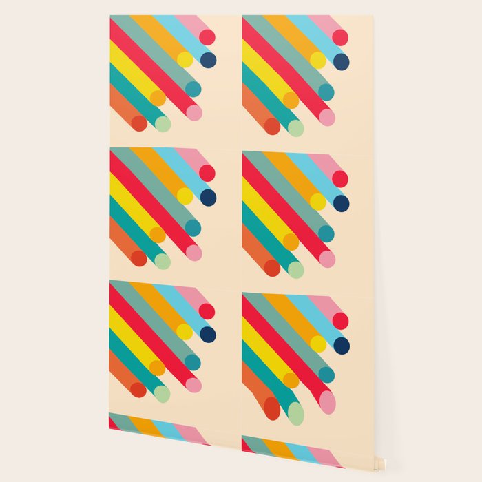 Retro Mid Century Beams | Bauhaus Geometric Pattern Wallpaper Gallery Image 2