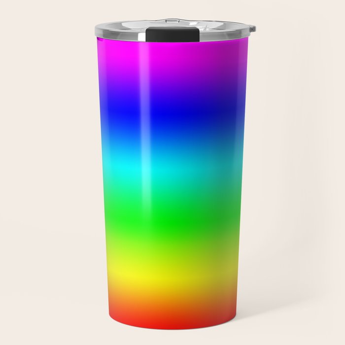Modern Bright Rainbow Colors Ombre Travel Mug Gallery Image 1