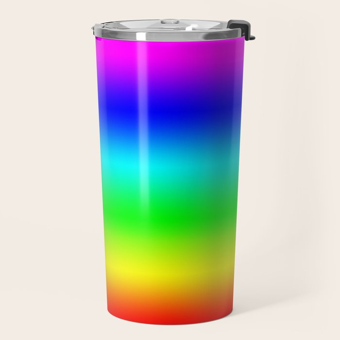 Modern Bright Rainbow Colors Ombre Travel Mug Gallery Image 2