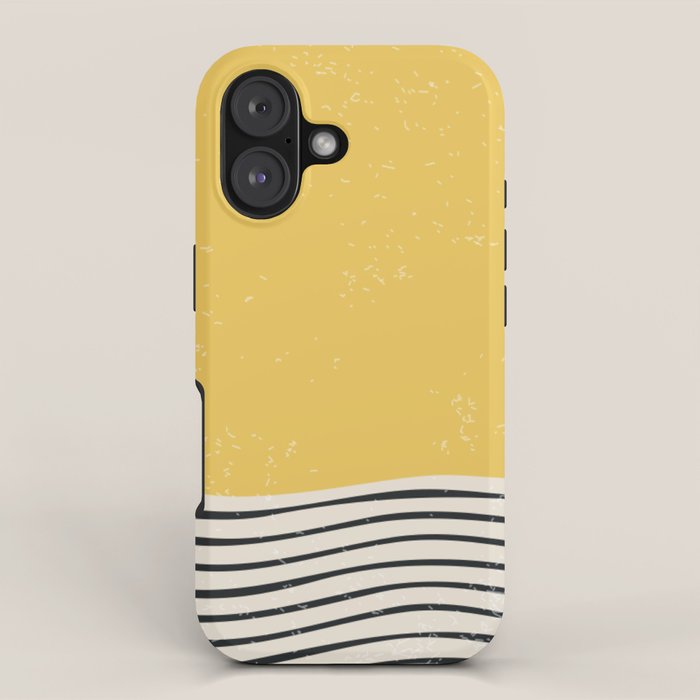 Yellow Sunset Mid Century Modern Minimalist Rothko Inspired Color Field With Lines Geometric Style iPhone Case Gallery Image 1