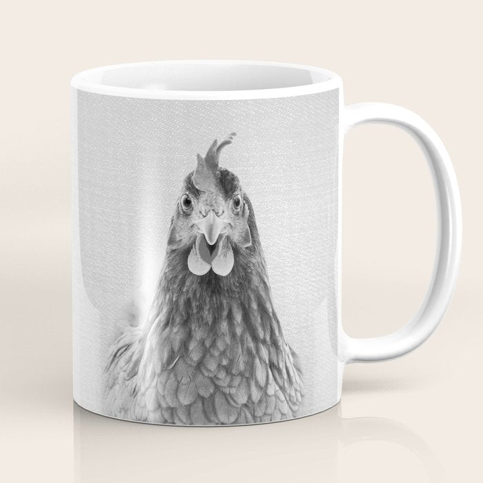 Chicken - Black & White Coffee Mug Gallery Image 1
