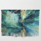 Marbled Ocean Abstract, Navy, Blue, Teal, Green Wall Hanging Gallery Image 1