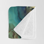 Marbled Ocean Abstract, Navy, Blue, Teal, Green Throw Blanket Gallery Image 3