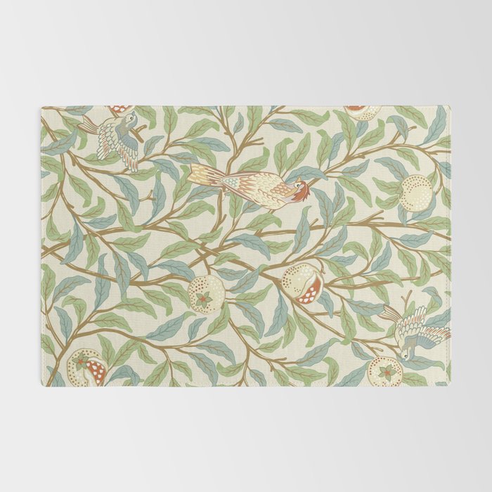 William Morris Enchanted Bird & Pomegranate Cream Pattern Rug Gallery Image 2