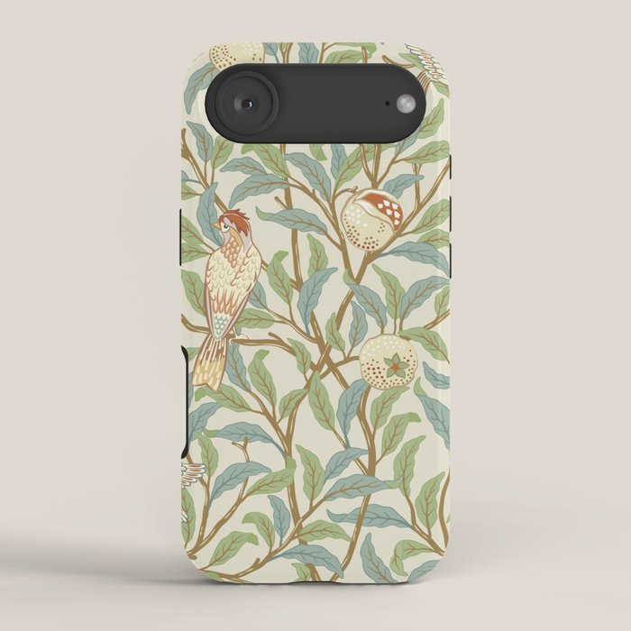 William Morris Enchanted Bird & Pomegranate Cream Pattern iPhone Case Gallery Image 2