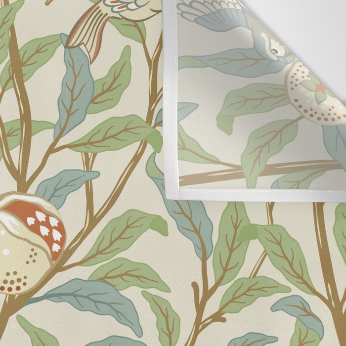 William Morris Enchanted Bird & Pomegranate Cream Pattern Wall Tapestry Gallery Image 3