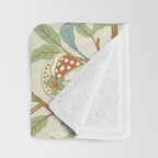 William Morris Enchanted Bird & Pomegranate Cream Pattern Throw Blanket Gallery Image 3