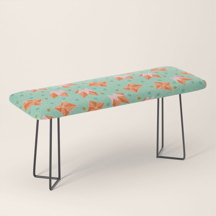 Origami Fortune Teller in Seafoam Green & Orange Bench Gallery Image 1