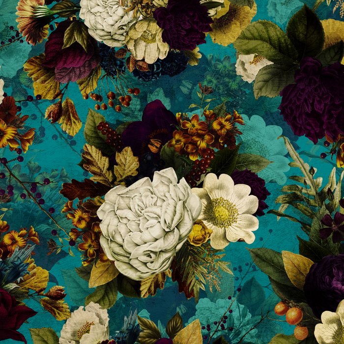 Before Midnight Blue Hour Vintage Fall Flowers Garden Coffee Mug Gallery Image 2