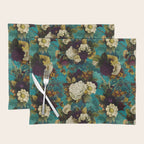 Before Midnight Blue Hour Vintage Fall Flowers Garden Placemat Gallery Image 1