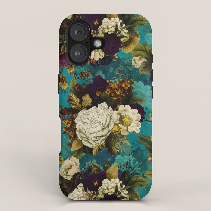 Before Midnight Blue Hour Vintage Fall Flowers Garden iPhone Case Gallery Image 1