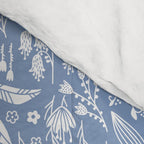 Doves and Flowers Bird Art White on Blue Comforter Gallery Image 4