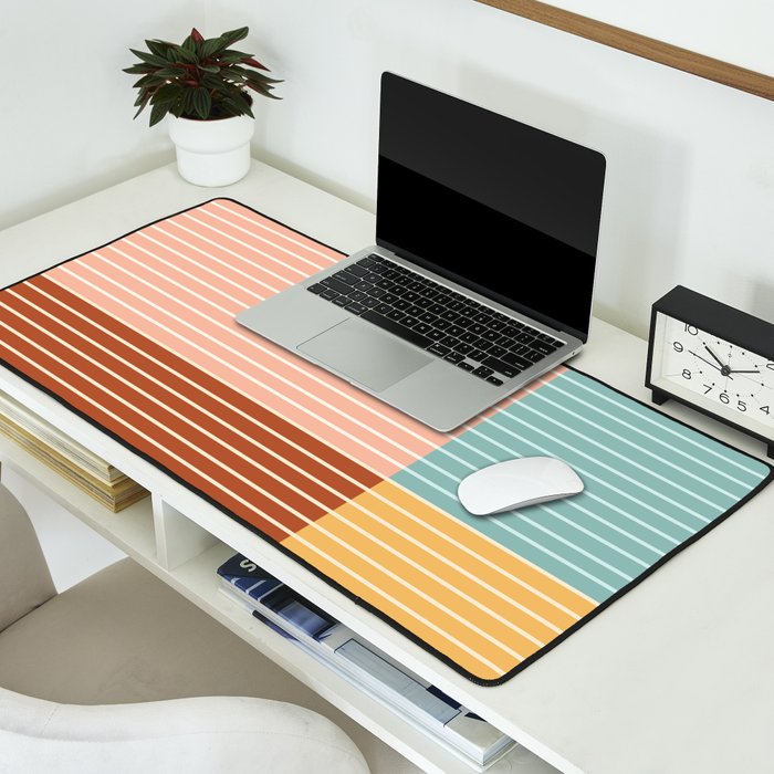 Color Block Line Abstract VI Desk Mat Gallery Image 2