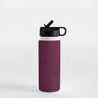 Hand painted modern abstract burgundy marble watercolor Water Bottle Gallery Image 1