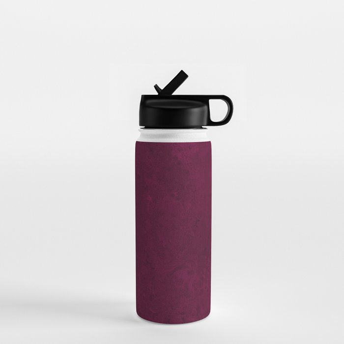 Hand painted modern abstract burgundy marble watercolor Water Bottle Gallery Image 1