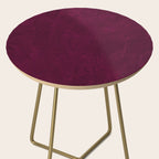 Hand painted modern abstract burgundy marble watercolor Side Table Gallery Image 2