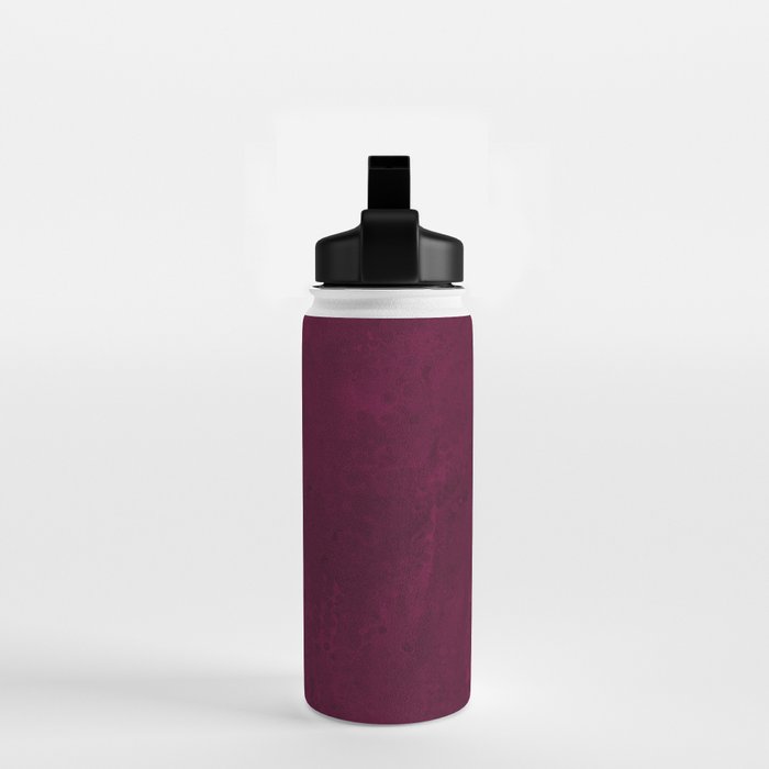 Hand painted modern abstract burgundy marble watercolor Water Bottle Gallery Image 2
