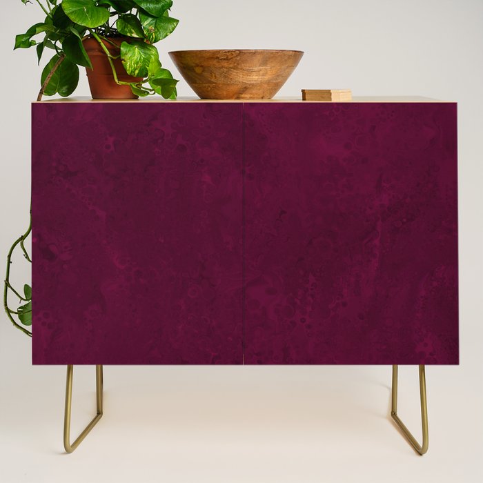 Hand painted modern abstract burgundy marble watercolor Credenza Gallery Image 1