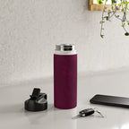 Hand painted modern abstract burgundy marble watercolor Water Bottle Gallery Image 4