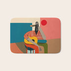 Melancholy Guitarist in Stripes Bath Mat Gallery Image 1