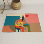 Melancholy Guitarist in Stripes Rug Gallery Image 1