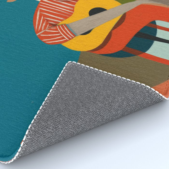 Melancholy Guitarist in Stripes Rug Gallery Image 4